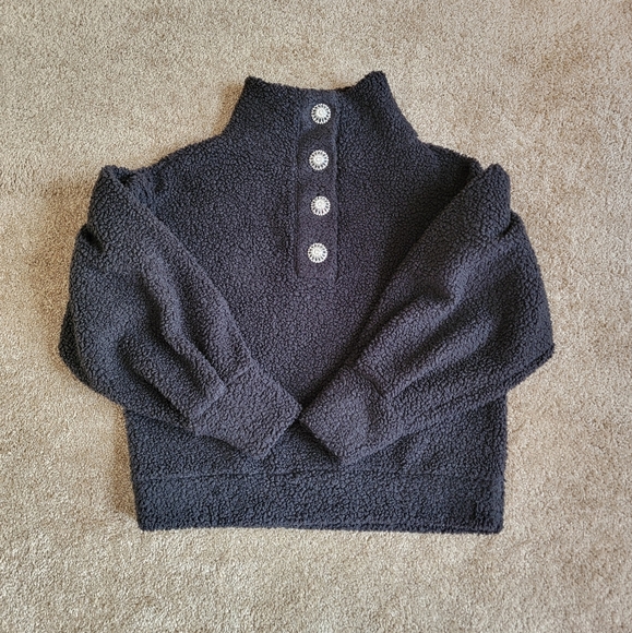 Express Black Cowl Neck Sweater with Textured Knit and Long Sleeves - Picture 14 of 14